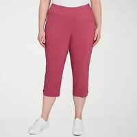 Hearts Of Palm Womens Straight Mid Rise Plus Capri Pant