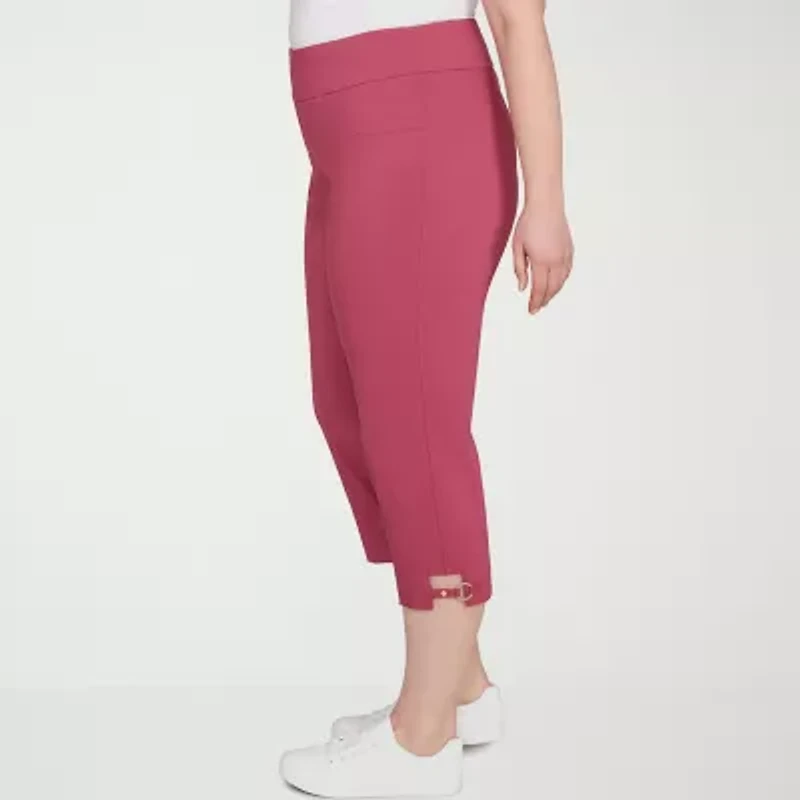 Hearts Of Palm Womens Straight Mid Rise Plus Capri Pant