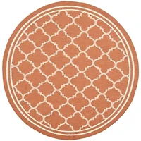 Safavieh Courtyard Collection Crispian Geometric Indoor/Outdoor Round Area Rug