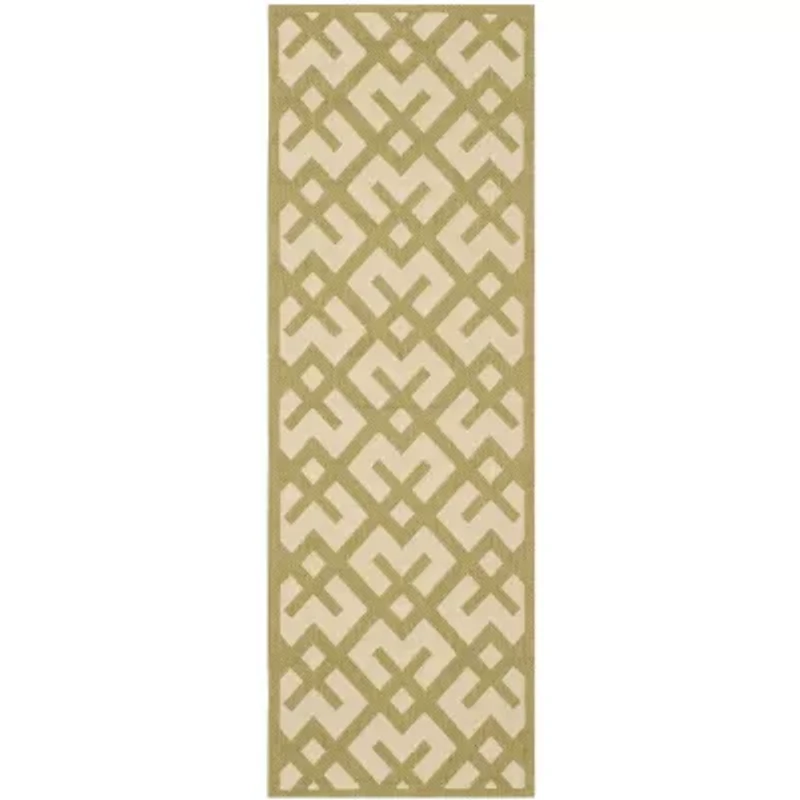 Safavieh Courtyard Collection Darrin Geometric Indoor/Outdoor Runner Rug