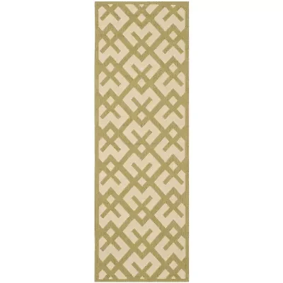 Safavieh Courtyard Collection Darrin Geometric Indoor/Outdoor Runner Rug