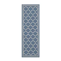 Safavieh Courtyard Collection Skin Geometric Indoor/Outdoor Runner Rug