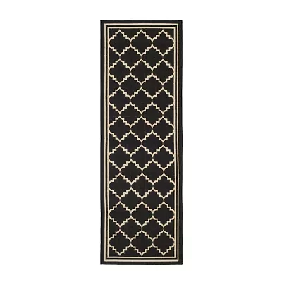 Safavieh Courtyard Collection Skin Geometric Indoor/Outdoor Runner Rug