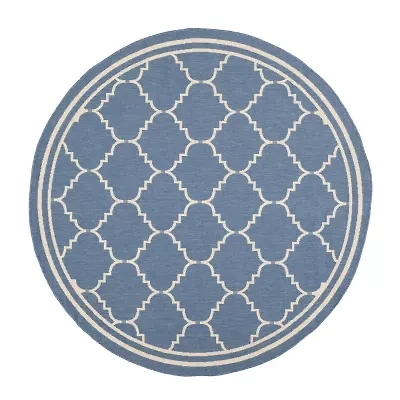 Safavieh Courtyard Collection Skin Geometric Indoor/Outdoor Round Area Rug