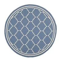 Safavieh Courtyard Collection Skin Geometric Indoor/Outdoor Round Area Rug