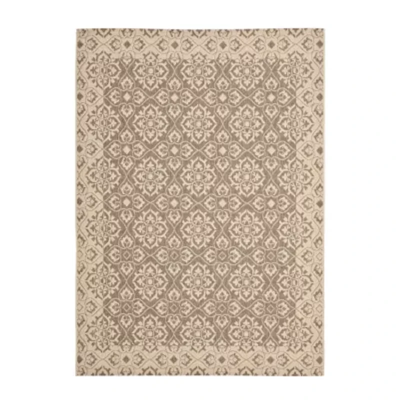 Safavieh Courtyard Collection Spots Oriental Indoor/Outdoor Area Rug