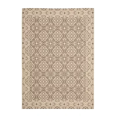 Safavieh Courtyard Collection Spots Oriental Indoor/Outdoor Area Rug