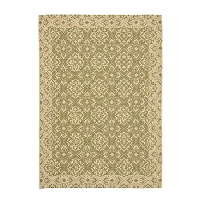 Safavieh Courtyard Collection Spots Oriental Indoor/Outdoor Area Rug