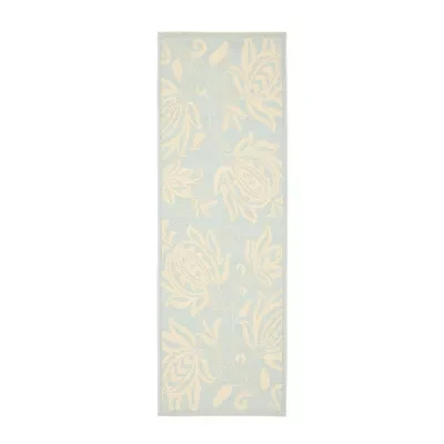 Safavieh Courtyard Collection Tarek Floral Indoor/Outdoor Runner Rug