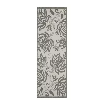 Safavieh Courtyard Collection Tarek Floral Indoor/Outdoor Runner Rug