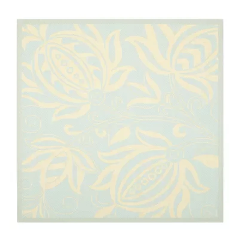 Safavieh Courtyard Collection Tarek Floral Indoor/Outdoor Square Area Rug