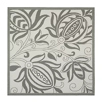 Safavieh Courtyard Collection Tarek Floral Indoor/Outdoor Square Area Rug