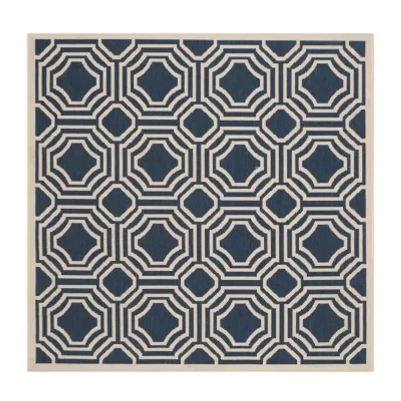 Safavieh Courtyard Collection Torma Geometric Indoor/Outdoor Square Area Rug
