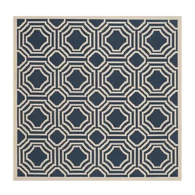 Safavieh Courtyard Collection Torma Geometric Indoor/Outdoor Square Area Rug