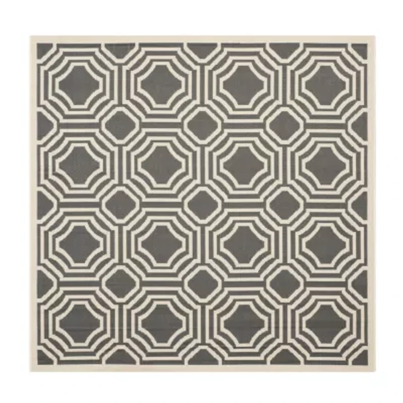 Safavieh Courtyard Collection Torma Geometric Indoor/Outdoor Square Area Rug