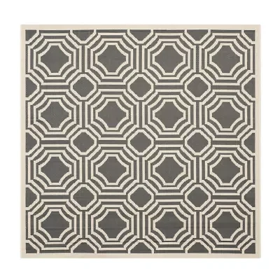 Safavieh Courtyard Collection Torma Geometric Indoor/Outdoor Square Area Rug