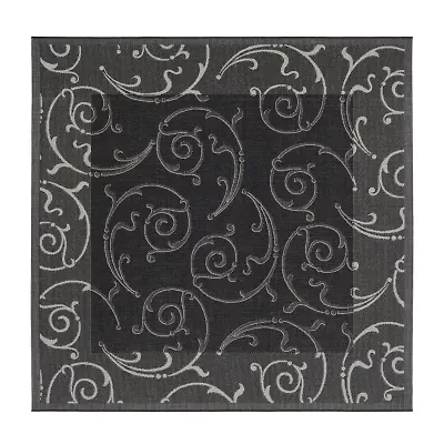 Safavieh Courtyard Collection Torvald Oriental Indoor/Outdoor Square Area Rug