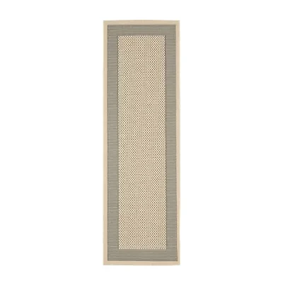 Safavieh Courtyard Collection Trina Bordered Indoor/Outdoor Runner Rug