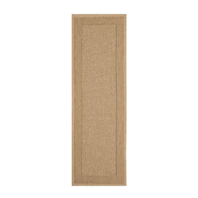 Safavieh Courtyard Collection Trina Bordered Indoor/Outdoor Runner Rug