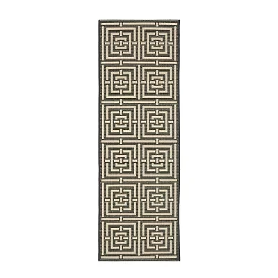 Safavieh Courtyard Collection Varvara Geometric Indoor/Outdoor Runner Rug