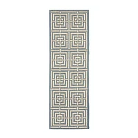 Safavieh Courtyard Collection Varvara Geometric Indoor/Outdoor Runner Rug
