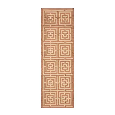 Safavieh Courtyard Collection Varvara Geometric Indoor/Outdoor Runner Rug