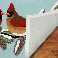 Liora Manne Frontporch Cardinals Animal Hand Tufted Indoor Outdoor Rectangular Accent Rug