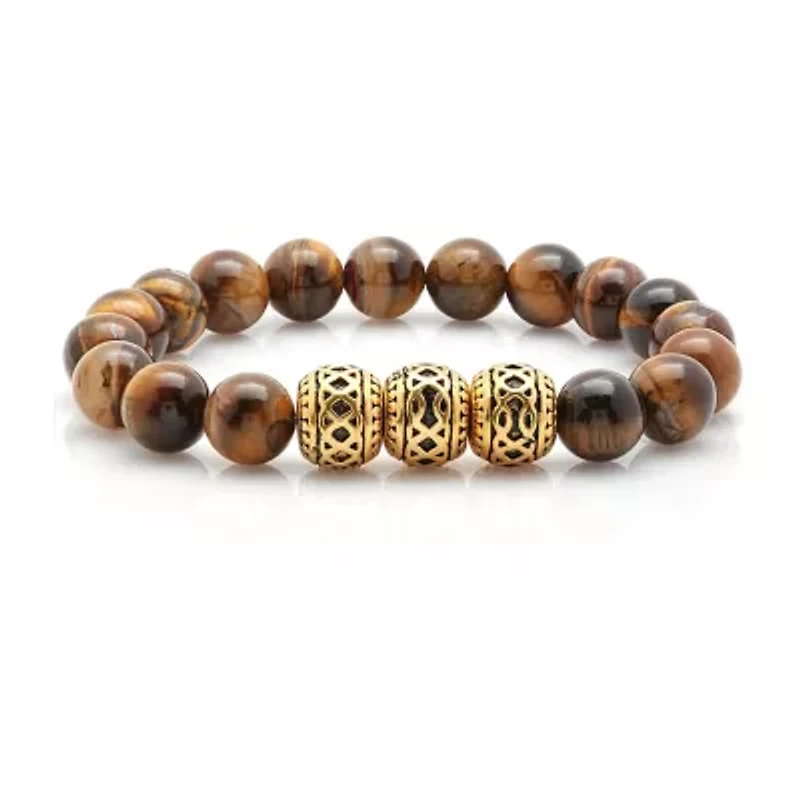 Steeltime Mens 18K Gold Stainless Steel 8 Inch Solid Id Bracelet