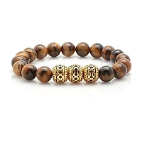 Steeltime Mens 18K Gold Stainless Steel 8 Inch Solid Id Bracelet