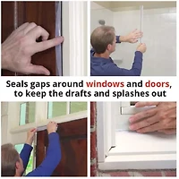 Alien Draft Seal Anti-Draft Adhesive and Flexible Flap to Seal Gaps Around Doors, Showers, and Windows