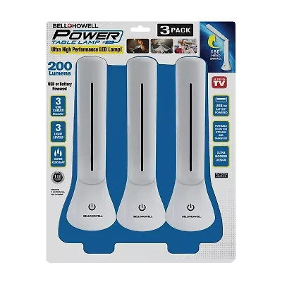 Bell + Howell Power Table Lamp with Ultra High Performance LED Lamp - 3 Pack