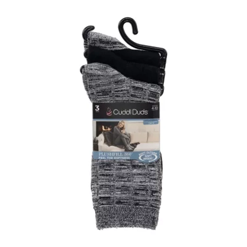 Cuddl Duds Midweight Womens 3 Pair Crew Socks