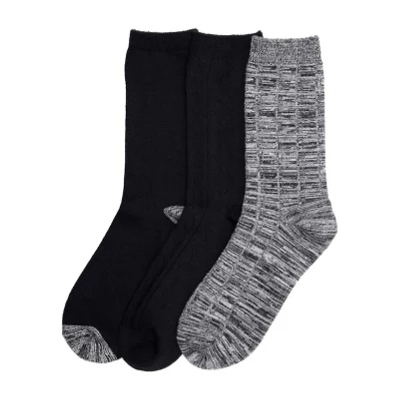 Cuddl Duds Midweight Womens 3 Pair Crew Socks