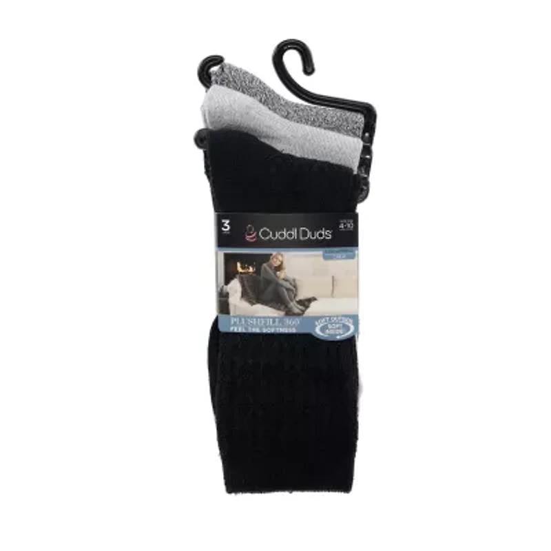 Cuddl Duds Midweight Womens 3 Pair Crew Socks