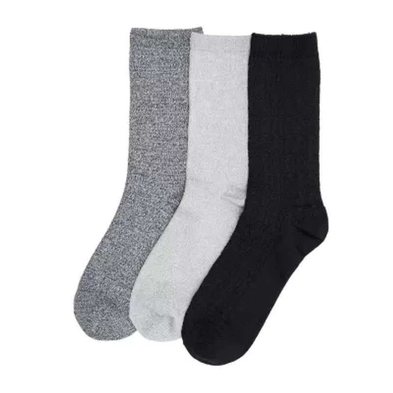 Cuddl Duds Midweight Womens 3 Pair Crew Socks