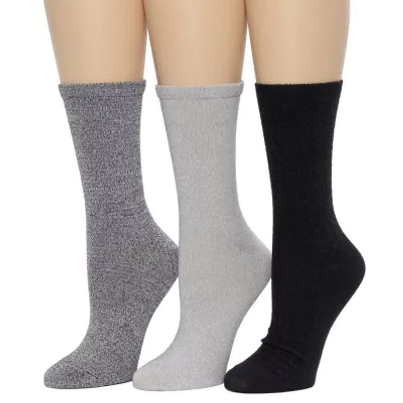Cuddl Duds Midweight Womens 3 Pair Crew Socks