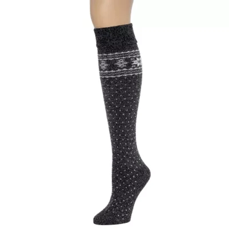 Cuddl Duds Turn Cuff Womens 1 Pair Knee High Socks