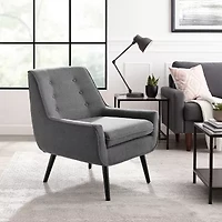 Trelis Flannel Tufted Club Chair