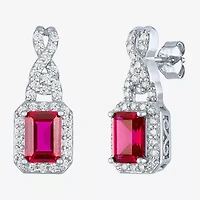 Womens Lab Created Red Ruby Pure Silver Over Brass 4-pc. Jewelry Set