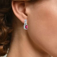 Womens Lab Created Red Ruby Pure Silver Over Brass 4-pc. Jewelry Set