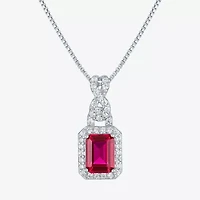 Womens Lab Created Red Ruby Pure Silver Over Brass 4-pc. Jewelry Set