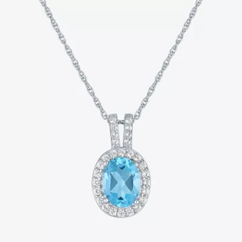Womens Genuine Blue Topaz Sterling Silver -pc. Jewelry Set