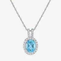 Womens Genuine Blue Topaz Sterling Silver -pc. Jewelry Set