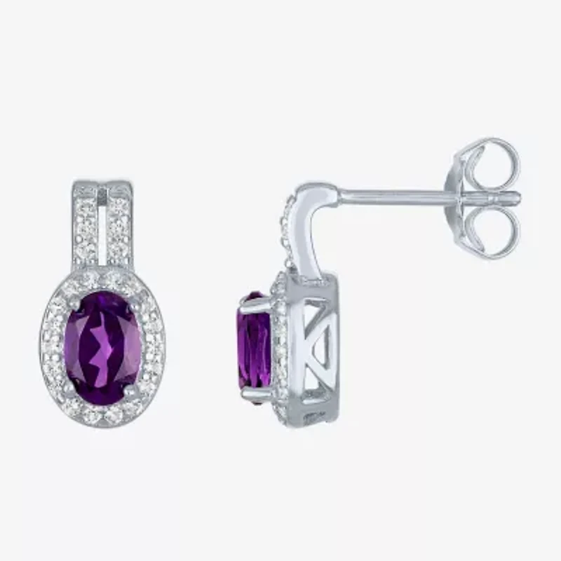 Womens Genuine Purple Amethyst Sterling Silver 3-pc. Jewelry Set