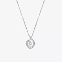 Diamonart Womens Cubic Zirconia Sterling Silver Heart 2-pc. Jewelry Set