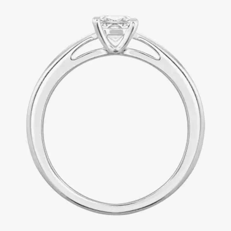 Diamonart Womens Cubic Zirconia Sterling Silver Solitaire Engagement Ring