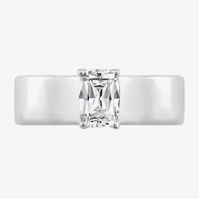 Diamonart Womens Cubic Zirconia Sterling Silver Solitaire Engagement Ring