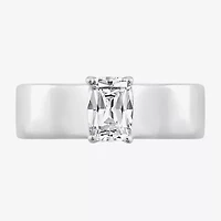 Diamonart Womens Cubic Zirconia Sterling Silver Solitaire Engagement Ring