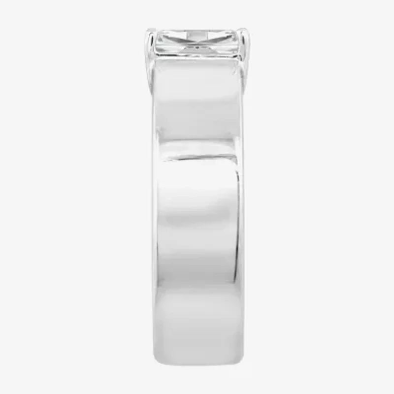 Diamonart Womens Cubic Zirconia Sterling Silver Solitaire Engagement Ring