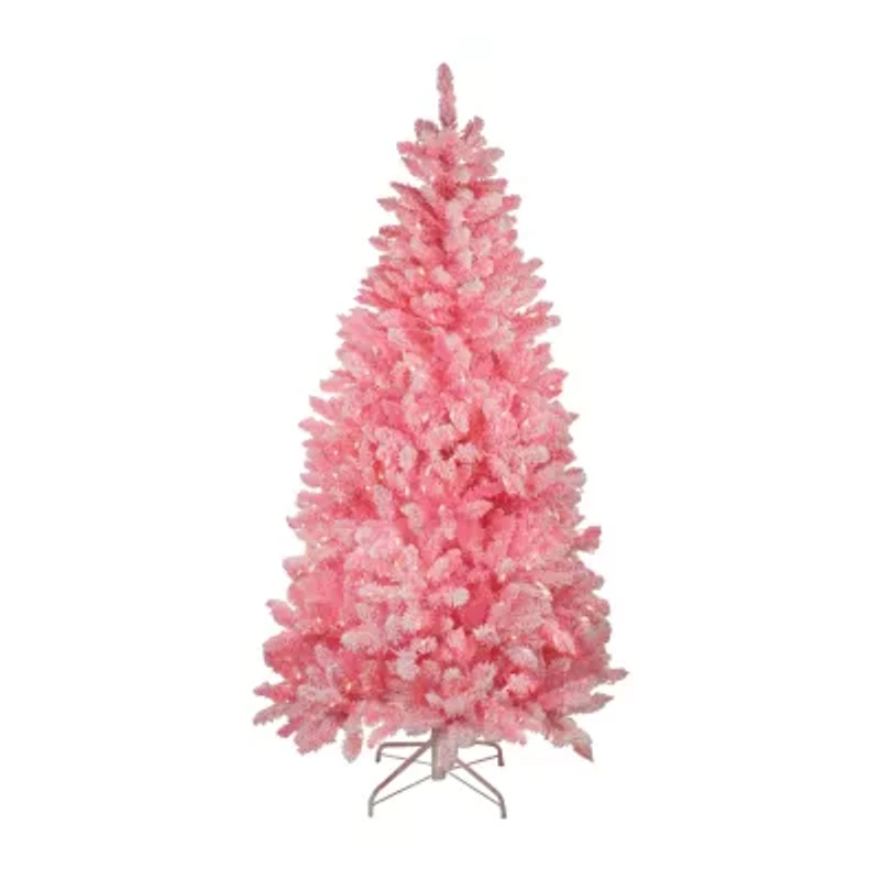 Northlight Slim Flocked 6 Foot Pre-Lit Pine Christmas Tree